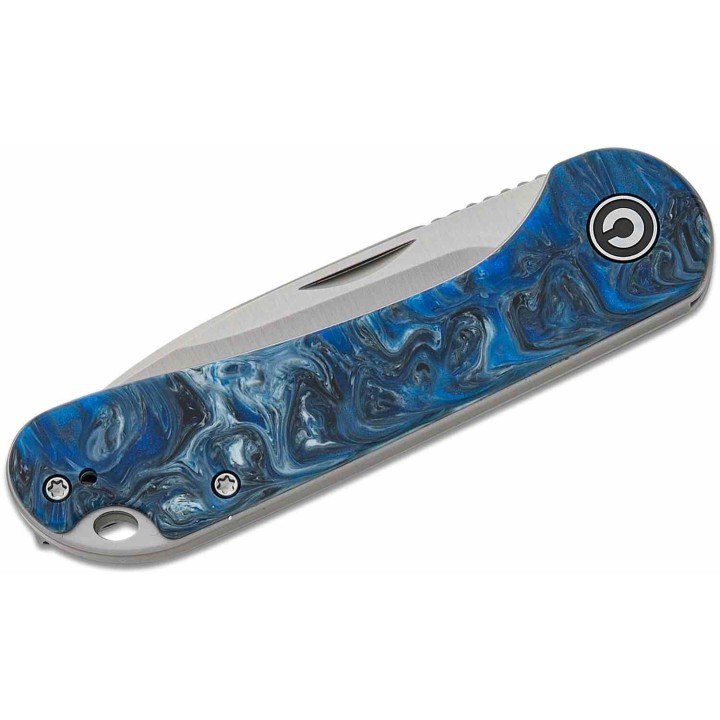 Couteau CIVIVI Elementum Slipjoint Blue Ocean Lame Drop Point Acier 14C28N Manche Résine Clip CIVC18062AJ4 - Livraison Gratuite