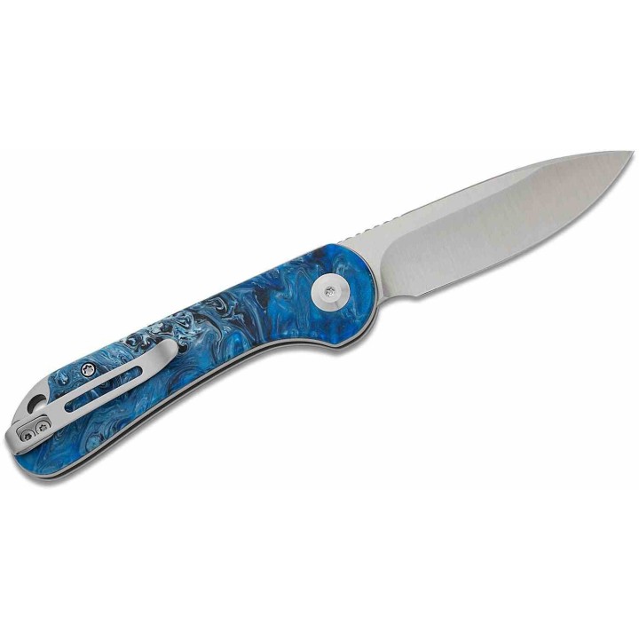 Couteau CIVIVI Elementum Slipjoint Blue Ocean Lame Drop Point Acier 14C28N Manche Résine Clip CIVC18062AJ4 - Livraison Gratuite