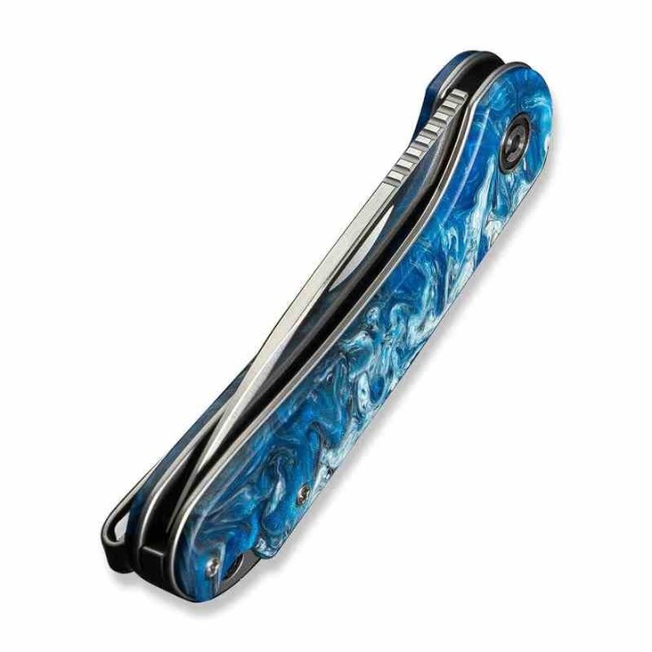 Couteau CIVIVI Elementum Slipjoint Blue Ocean Lame Drop Point Acier 14C28N Manche Résine Clip CIVC18062AJ4 - Livraison Gratuite