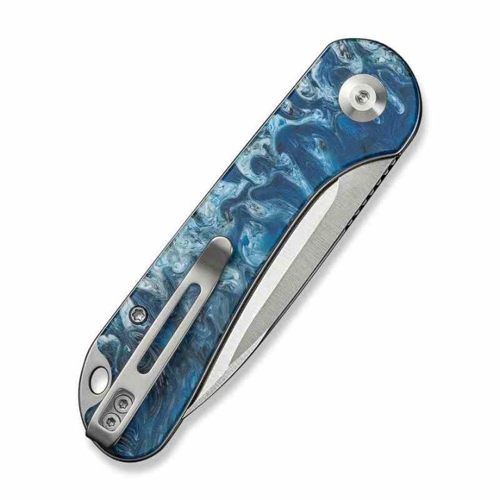 Couteau CIVIVI Elementum Slipjoint Blue Ocean Lame Drop Point Acier 14C28N Manche Résine Clip CIVC18062AJ4 - Livraison Gratuite