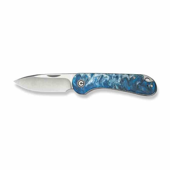 Couteau CIVIVI Elementum Slipjoint Blue Ocean Lame Drop Point Acier 14C28N Manche Résine Clip CIVC18062AJ4 - Livraison Gratuite