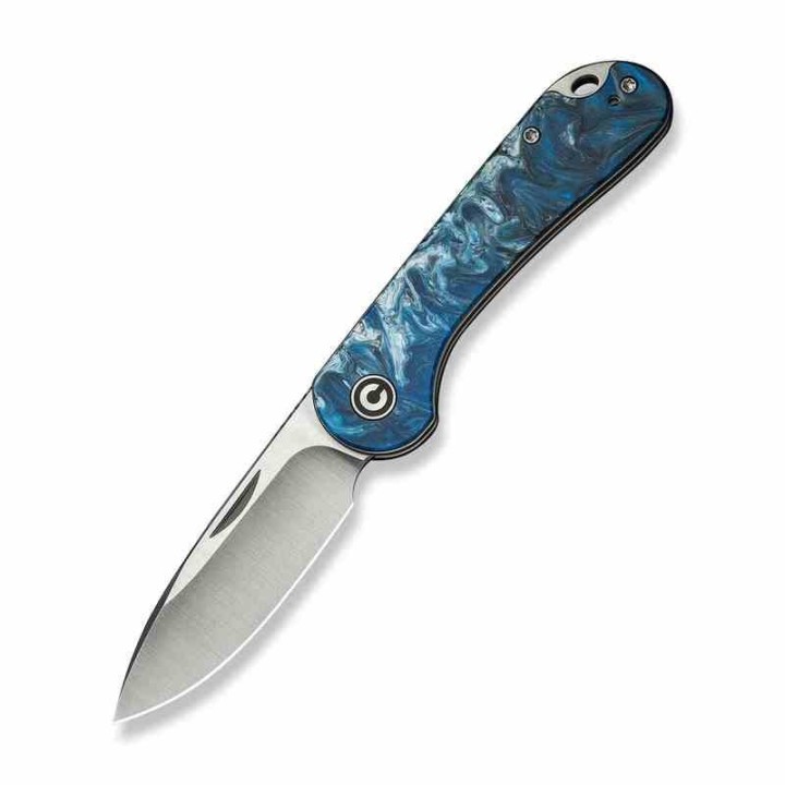 Couteau CIVIVI Elementum Slipjoint Blue Ocean Lame Drop Point Acier 14C28N Manche Résine Clip CIVC18062AJ4 - Livraison Gratuite
