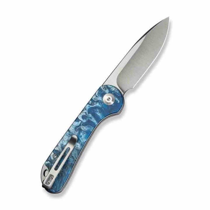 Couteau CIVIVI Elementum Slipjoint Blue Ocean Lame Drop Point Acier 14C28N Manche Résine Clip CIVC18062AJ4 - Livraison Gratuite
