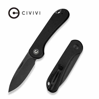 Couteau CIVIVI Elementum Slipjoint Black Lame Drop Point Acier 14C28N Manche G10 Clip CIVC18062AJ1 - Livraison Gratuite