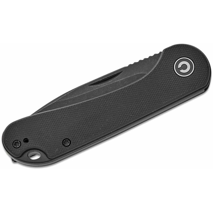 Couteau CIVIVI Elementum Slipjoint Black Lame Drop Point Acier 14C28N Manche G10 Clip CIVC18062AJ1 - Livraison Gratuite