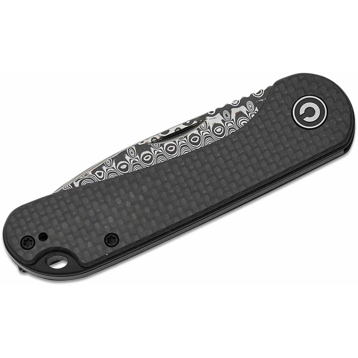 Couteau CIVIVI Elementum Slipjoint Lame Damas Drop Point Manche Fibre de Carbone Clip C18062AJDS1 - Livraison Gratuite