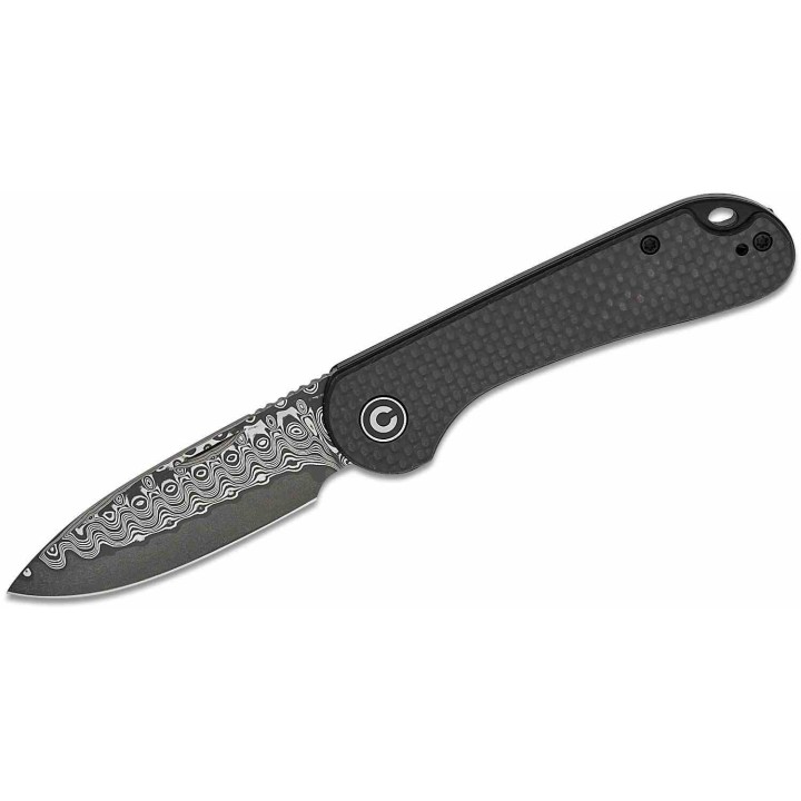 Couteau CIVIVI Elementum Slipjoint Lame Damas Drop Point Manche Fibre de Carbone Clip C18062AJDS1 - Livraison Gratuite