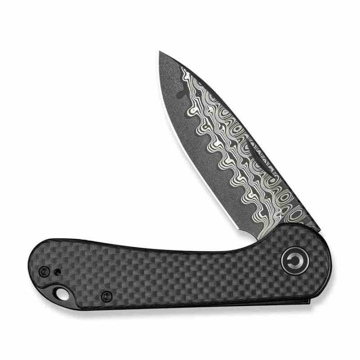 Couteau CIVIVI Elementum Slipjoint Lame Damas Drop Point Manche Fibre de Carbone Clip C18062AJDS1 - Livraison Gratuite