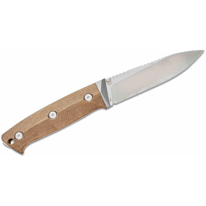 Couteau Real Steel Black Thorn Manche Micarta Naturel & Titane Lame Acier K110 Etui Cuir RS3621NM - Livraison Gratuite