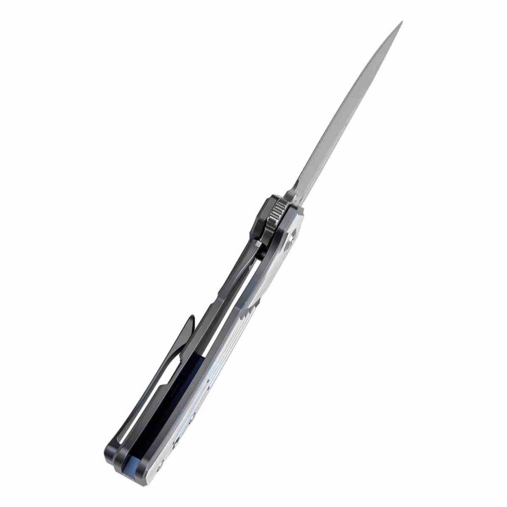 Couteau Kansept Orion Blue Lame Clip Point Acier S35VN Manche Titane Clip Frame Lock K1089B1 - Livraison Gratuite