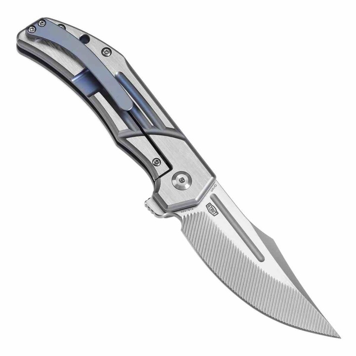 Couteau Kansept Orion Blue Lame Clip Point Acier S35VN Manche Titane Clip Frame Lock K1089B1 - Livraison Gratuite