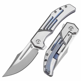 Couteau Kansept Orion Blue Lame Clip Point Acier S35VN Manche Titane Clip Frame Lock K1089B1 - Livraison Gratuite