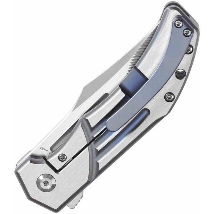 Couteau Kansept Orion Blue Lame Clip Point Acier S35VN Manche Titane Clip Frame Lock K1089B1 - Livraison Gratuite