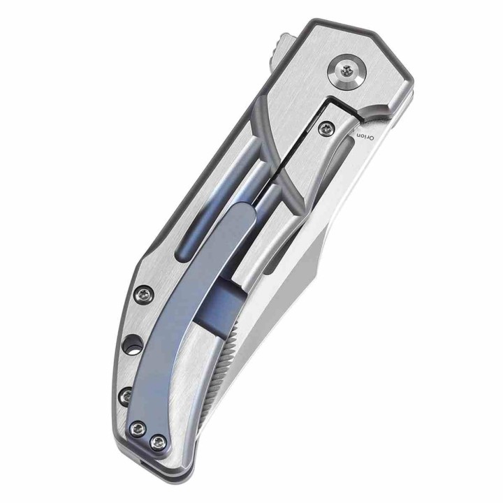 Couteau Kansept Orion Blue Lame Clip Point Acier S35VN Manche Titane Clip Frame Lock K1089B1 - Livraison Gratuite