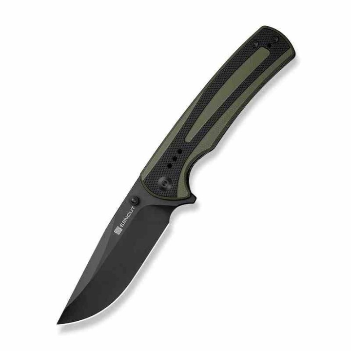 Couteau Sencut Regnator OD/Black Lame Clip Point Acier 9Cr18MoV Manche G10 Linerlock IKBS Clip S240572 - Livraison Gratuite