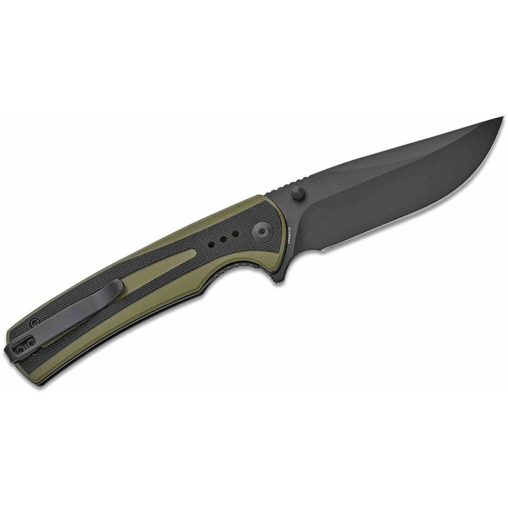 Couteau Sencut Regnator OD/Black Lame Clip Point Acier 9Cr18MoV Manche G10 Linerlock IKBS Clip S240572 - Livraison Gratuite