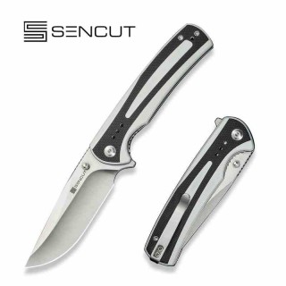 Couteau Sencut Regnator White/Black Lame Clip Point Acier 9Cr18MoV Manche G10 Linerlock IKBS Clip S240573 - Livraison Gratuite