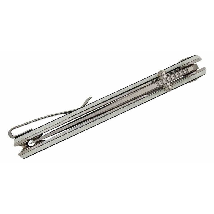 Couteau Sencut Regnator White/Black Lame Clip Point Acier 9Cr18MoV Manche G10 Linerlock IKBS Clip S240573 - Livraison Gratuite