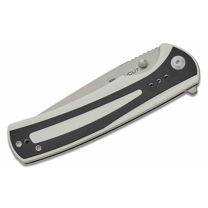 Couteau Sencut Regnator White/Black Lame Clip Point Acier 9Cr18MoV Manche G10 Linerlock IKBS Clip S240573 - Livraison Gratuite