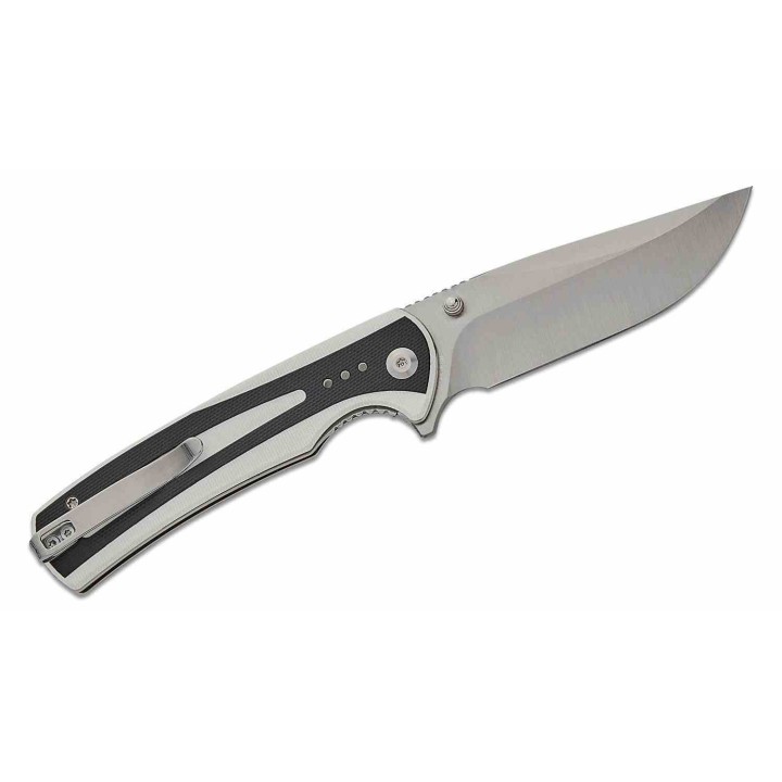 Couteau Sencut Regnator White/Black Lame Clip Point Acier 9Cr18MoV Manche G10 Linerlock IKBS Clip S240573 - Livraison Gratuite