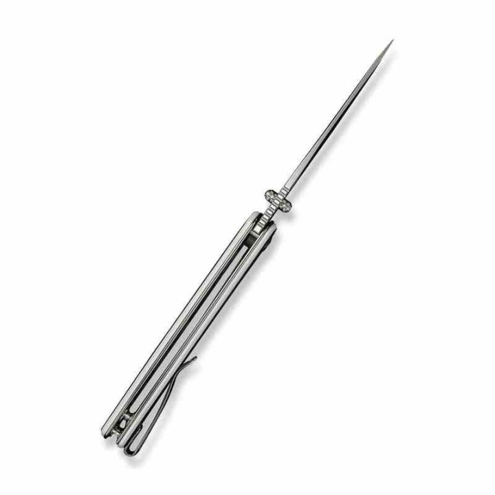 Couteau Sencut Regnator White/Black Lame Clip Point Acier 9Cr18MoV Manche G10 Linerlock IKBS Clip S240573 - Livraison Gratuite