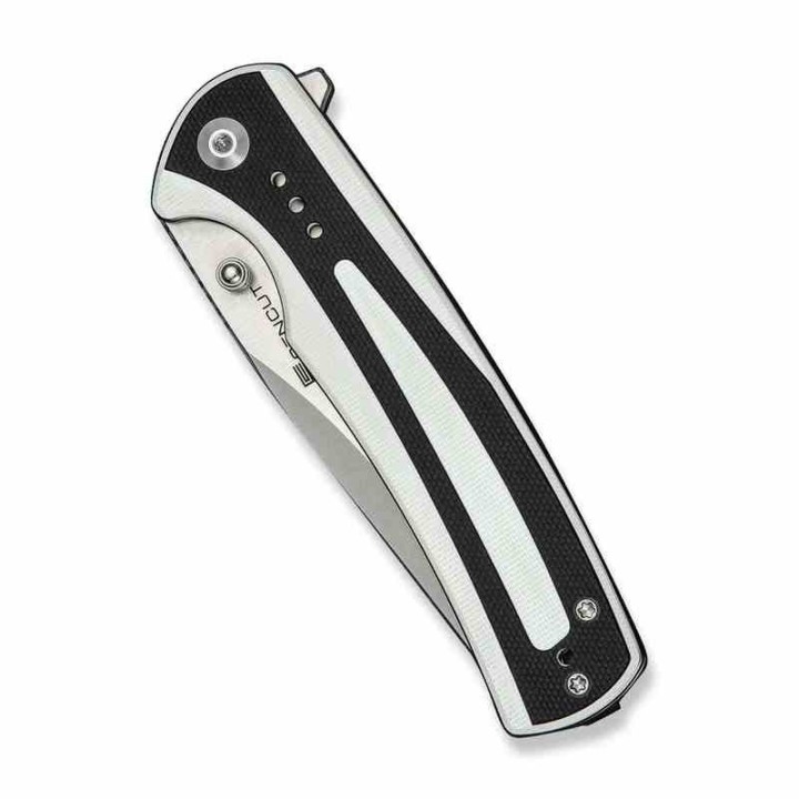 Couteau Sencut Regnator White/Black Lame Clip Point Acier 9Cr18MoV Manche G10 Linerlock IKBS Clip S240573 - Livraison Gratuite