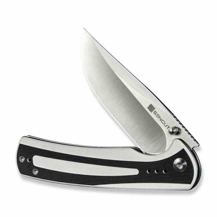 Couteau Sencut Regnator White/Black Lame Clip Point Acier 9Cr18MoV Manche G10 Linerlock IKBS Clip S240573 - Livraison Gratuite