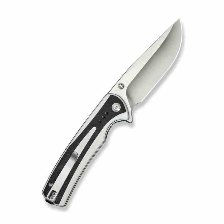 Couteau Sencut Regnator White/Black Lame Clip Point Acier 9Cr18MoV Manche G10 Linerlock IKBS Clip S240573 - Livraison Gratuite