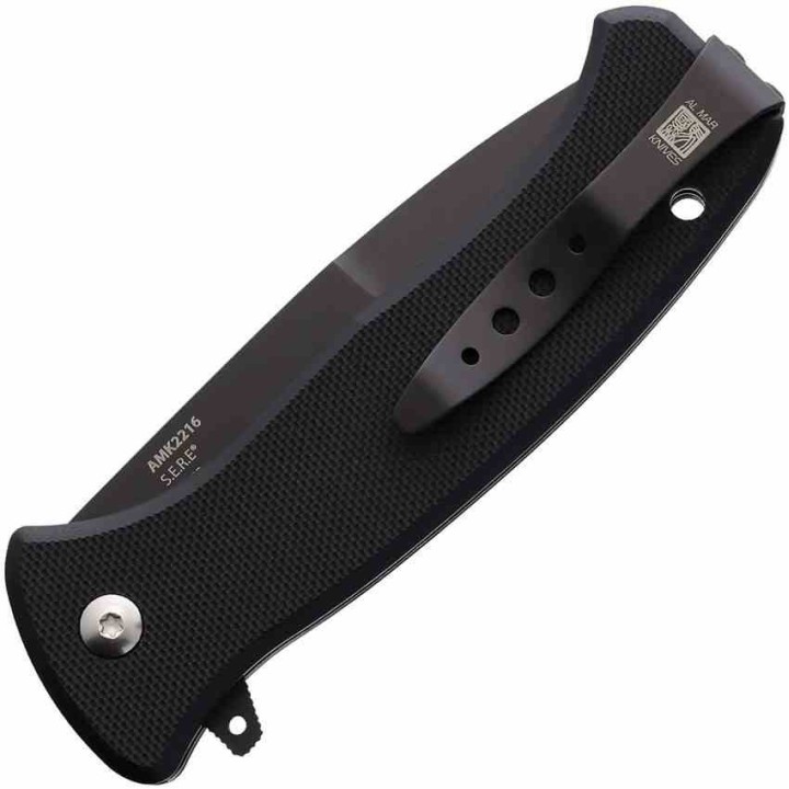 Couteau Al Mar SERE 3 Lame Talon Acier S35VN Manche G10 Noir IKBS Linerlock Clip AMK2216 - Livraison Gratuite