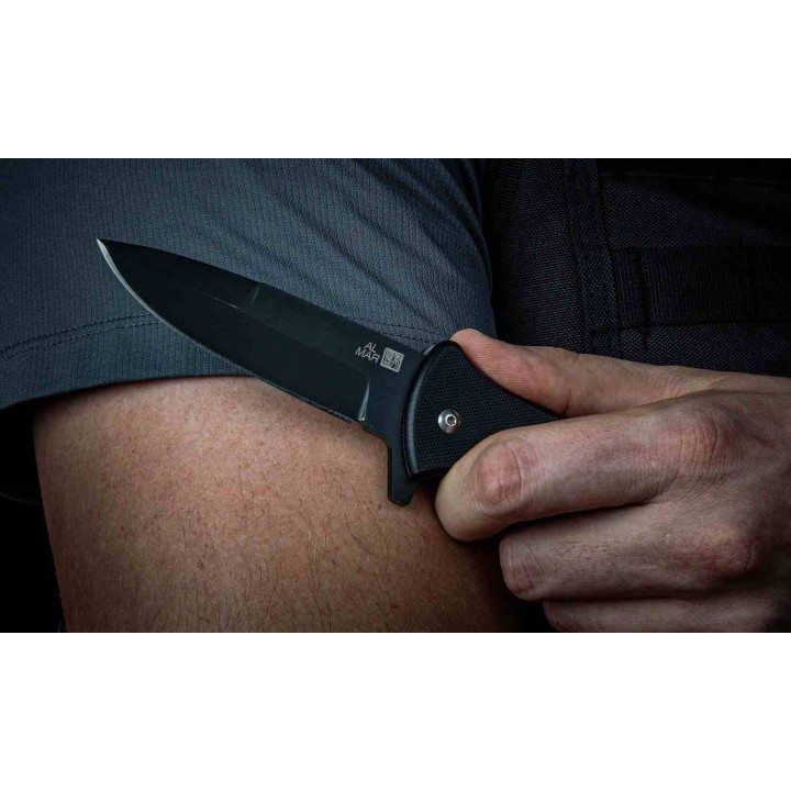 Couteau Al Mar SERE 3 Lame Talon Acier S35VN Manche G10 Noir IKBS Linerlock Clip AMK2216 - Livraison Gratuite
