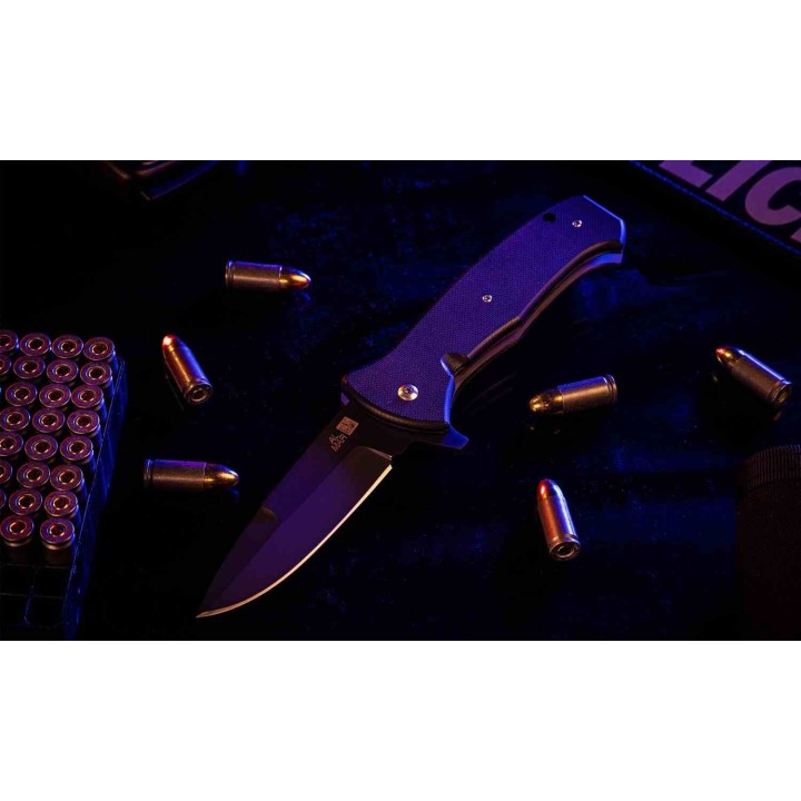 Couteau Al Mar SERE 3 Lame Talon Acier S35VN Manche G10 Noir IKBS Linerlock Clip AMK2216 - Livraison Gratuite