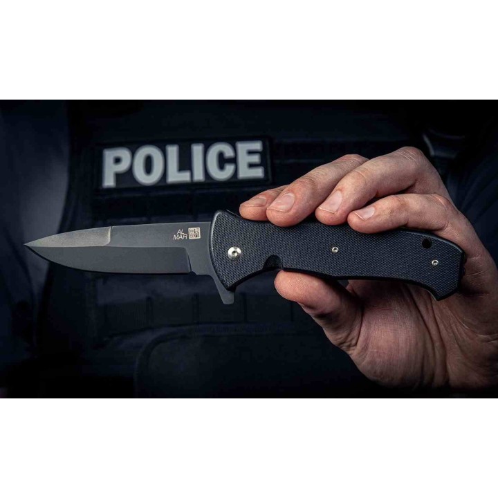 Couteau Al Mar SERE 3 Lame Talon Acier S35VN Manche G10 Noir IKBS Linerlock Clip AMK2216 - Livraison Gratuite