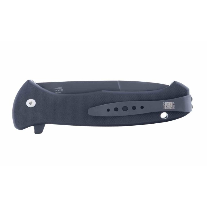 Couteau Al Mar SERE 3 Lame Talon Acier S35VN Manche G10 Noir IKBS Linerlock Clip AMK2216 - Livraison Gratuite
