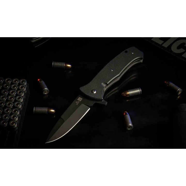 Couteau Al Mar SERE 3 Lame Talon Acier S35VN Manche G10 Noir IKBS Linerlock Clip AMK2216 - Livraison Gratuite