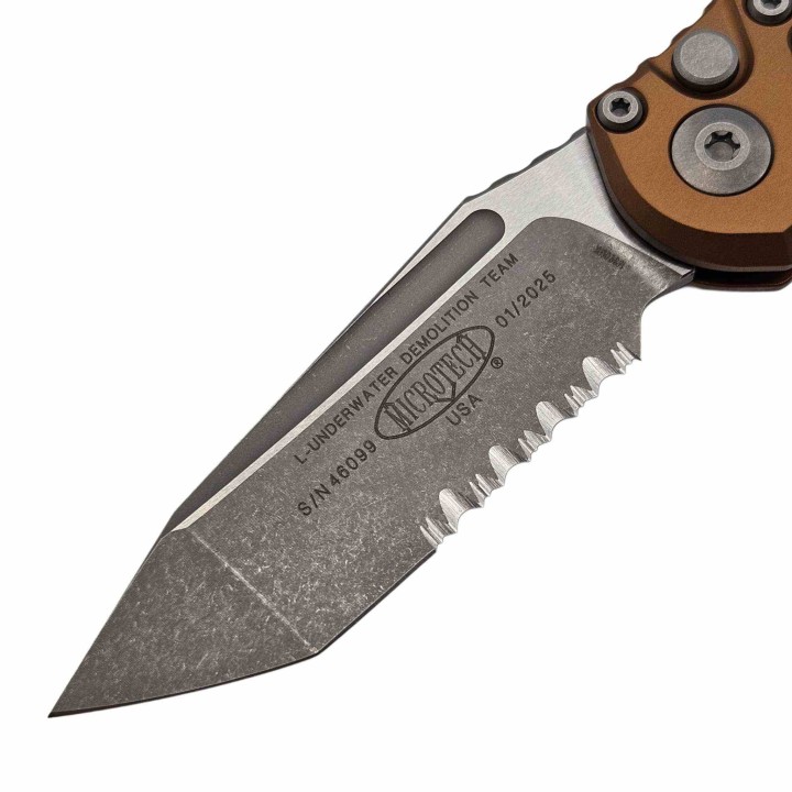 Couteau Microtech LUDT Gen III T/E Tan Lame Tanto Serr Acier M390MK Manche Alu USA MCT113611APTA - Livraison Gratuite