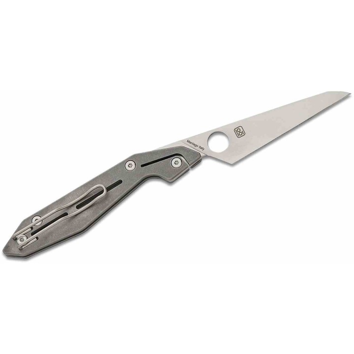 Couteau Spyderco NAND Lame Wharncliffe Acier Bohler M398 Manche Titane Clip Made Italy SC270TIP - Livraison Gratuite