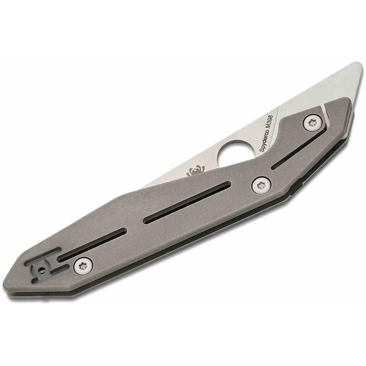 Couteau Spyderco NAND Lame Wharncliffe Acier Bohler M398 Manche Titane Clip Made Italy SC270TIP - Livraison Gratuite