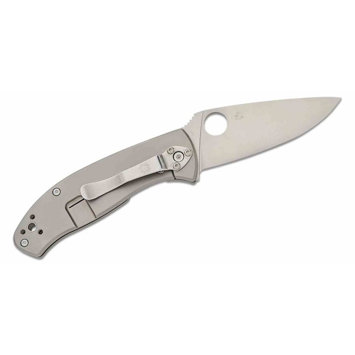 Couteau Spyderco Tenacious R.I.L. TI Gray Lame Acier 8Cr13MoV Manche Titane Frame Lock SC122TIP - Livraison Gratuite