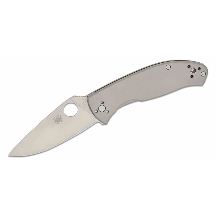 Couteau Spyderco Tenacious R.I.L. TI Gray Lame Acier 8Cr13MoV Manche Titane Frame Lock SC122TIP - Livraison Gratuite