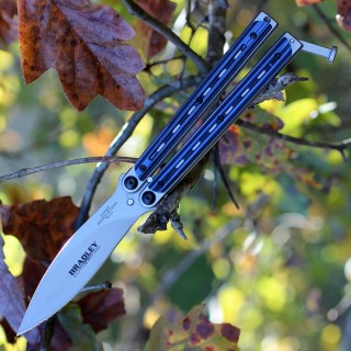 Couteau Bradley Kimura Balisong Butterfly Lame Acier 154CM Blue G-10 Made In USA BCC905 - Livraison Gratuite