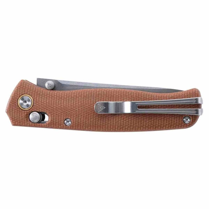 Couteau SRM Knives 255L-MN Brown Lame Acier 10Cr15CoMoV Manche G10 IKBS Clip Ambi Lock SRM255LMN - Livraison Gratuite