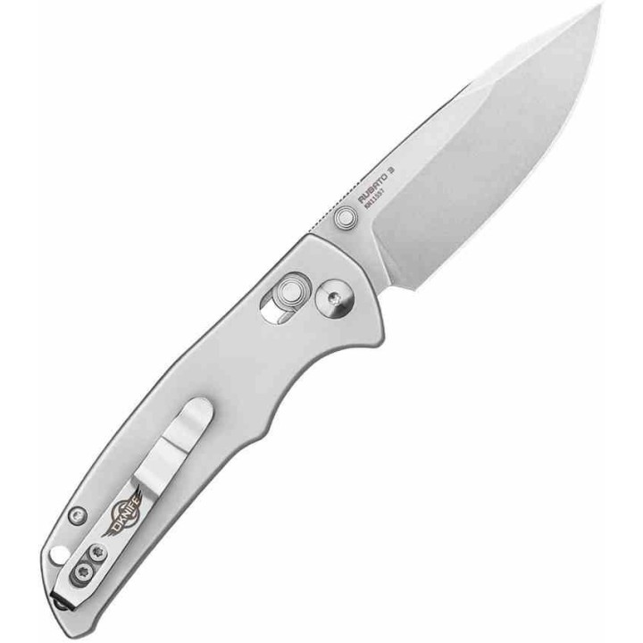 Couteau Olight Rubato 3 Rail Lock Lame Drop Point Acier 10Cr15CoMoV Manche Inox Clip OLTRUBATO3STHD - Livraison Gratuite