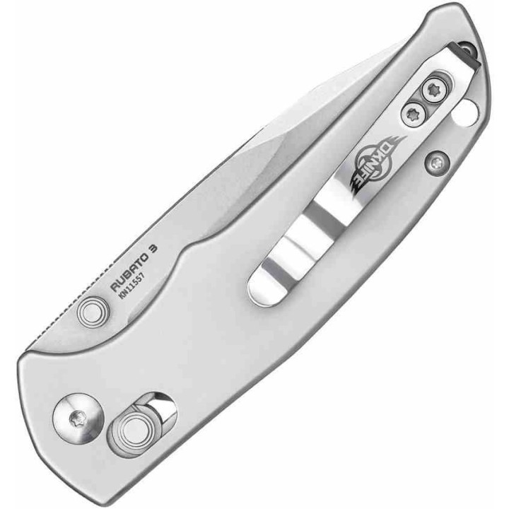 Couteau Olight Rubato 3 Rail Lock Lame Drop Point Acier 10Cr15CoMoV Manche Inox Clip OLTRUBATO3STHD - Livraison Gratuite