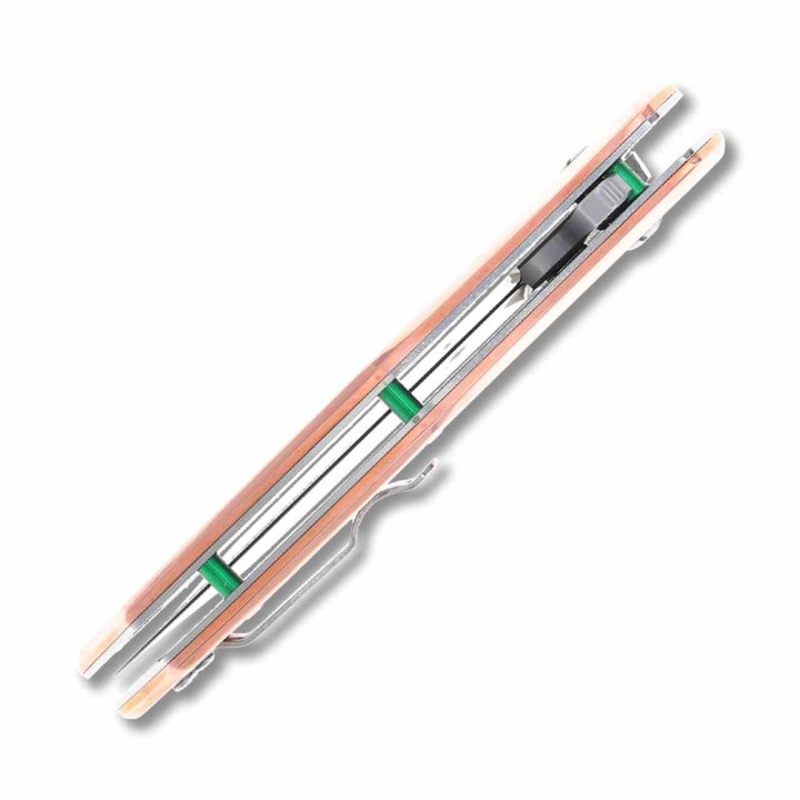Couteau Rough Rider Copper Lame Wharncliffe Acier D2 Manche Cuivre Linerlock RR2238 - Livraison Gratuite