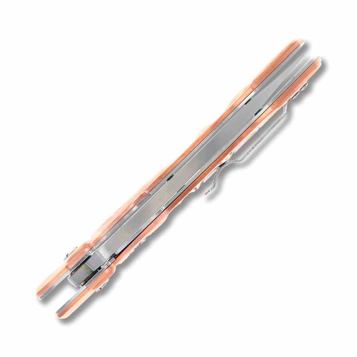 Couteau Rough Rider Copper Lame Wharncliffe Acier D2 Manche Cuivre Linerlock RR2238 - Livraison Gratuite