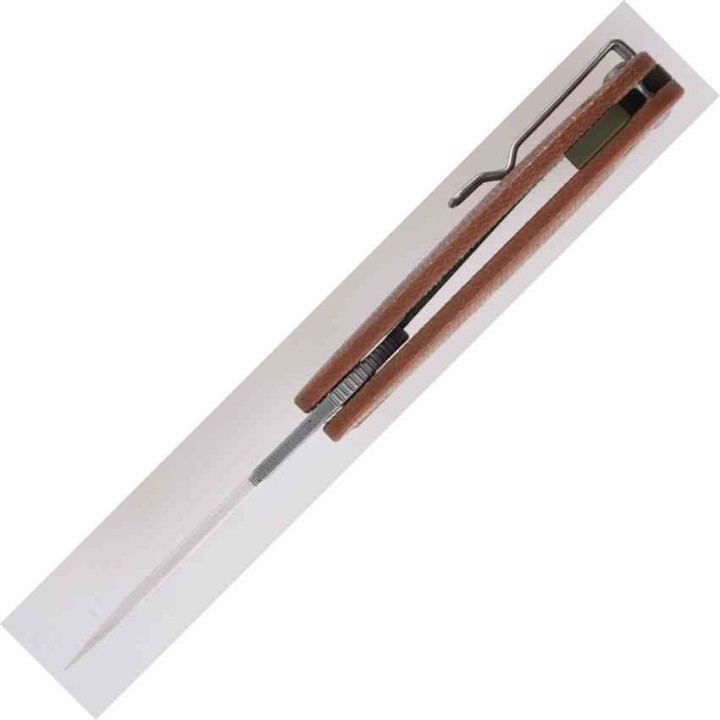 Couteau Shieldon Hoplon Lame Tanto Acier 154CM Manche Micarta Linerlock Clip SHIRH01A - Livraison Gratuite