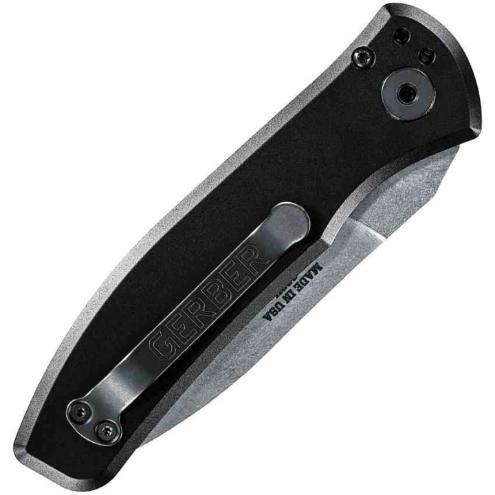 Couteau Automatique Gerber Empower AUTO Lame Acier S30V Manche Alu Black/White Button Lock USA G1323 - Livraison Gratuite