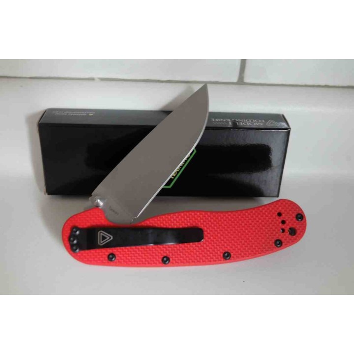 Couteau Ontario RAT Model 1 Red Manche G10 Lame Acier S35VN Satin Liner Lock Clip ON8864 - Livraison Gratuite