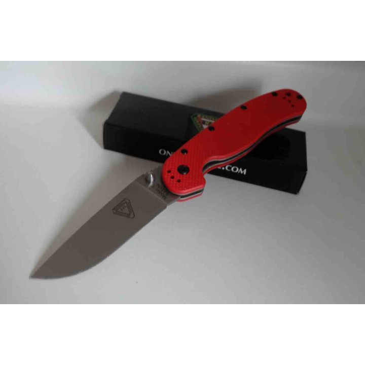 Couteau Ontario RAT Model 1 Red Manche G10 Lame Acier S35VN Satin Liner Lock Clip ON8864 - Livraison Gratuite
