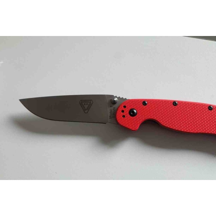 Couteau Ontario RAT Model 1 Red Manche G10 Lame Acier S35VN Satin Liner Lock Clip ON8864 - Livraison Gratuite